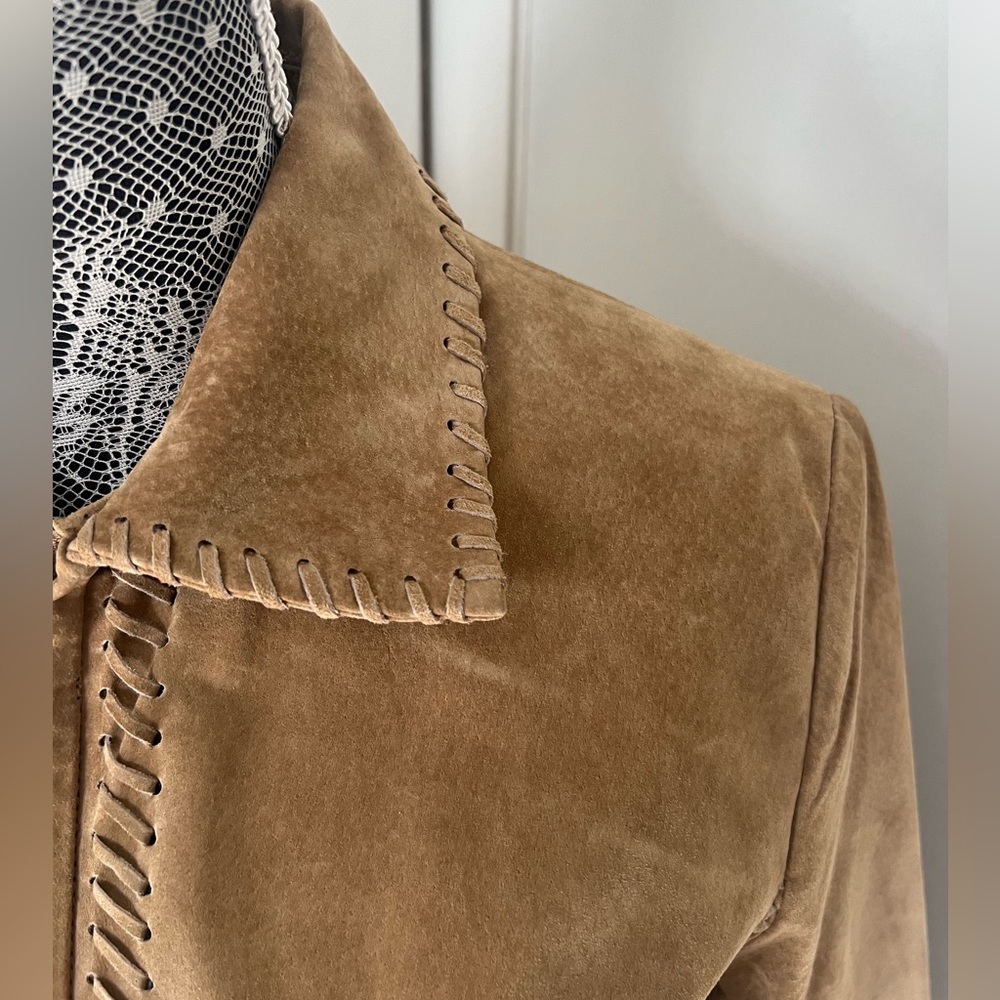 Ameri Mode Genuine Leather Jacket Women’s Small Tan SuedeWestern BohoStyle5559 - Picture 6 of 14